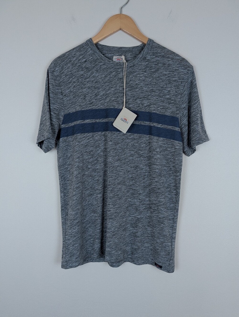 Faherty Short Sleeve Striped Heather T-shirt NWT
